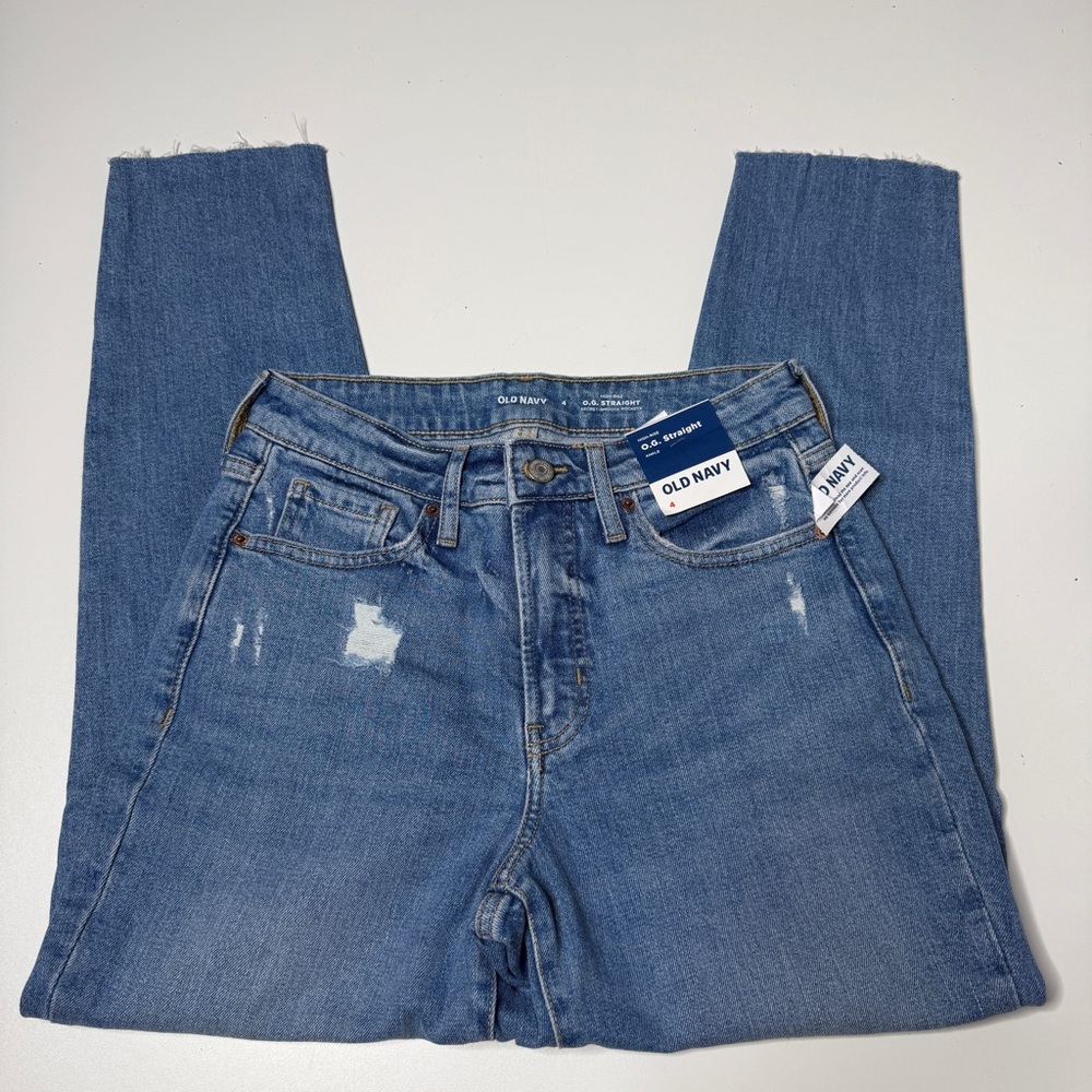Old navy high rise O.G. Straight ankle jeans secret smooth pockets size 4